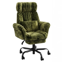 Bestier 400 lb Ergonomic Fabric Big &amp; Tall Massage Reclining Office Chair with Footrest, Green