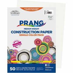 Photo 1 of (4 pack- 200 sheets total) SunWorks® Construction Paper, 9" x 12", White, Pack Of 50
