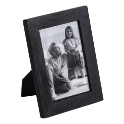 Realspace® Acadia Wood Picture Frame, 5-3/4&quot; x 7-3/4&quot;, Matted For 4&quot; x 6&quot;, Black