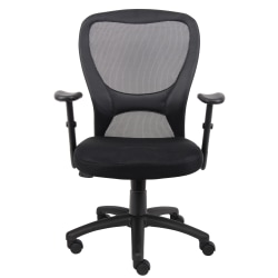 Boss Office Products Budget Mesh Task Chair, With Padded Arms, Black