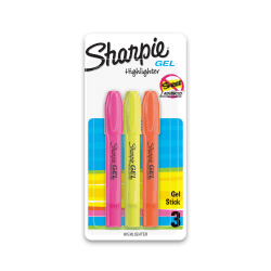 Sharpie? Accent? Gel Highlighters, Assorted Ink Colors, Pack Of 3