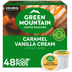 Green Mountain Coffee® Caramel Vanilla Cream Coffee K-Cup® Pods, Light Roast, Box Of 48 Pods