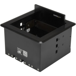 Startech Com Conference Table Cable Management Box Table Top Conference Room Av Conference Table Connectivity Box Black 1 Pack Steel Aluminum Office Depot