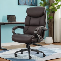 Serta® SmartLayers&trade; Bellmore Big &amp; Tall Ergonomic Executive Office Chair with Pebbled-Texture Vegan Leather, Brown/Dark Gray, BIFMA Compliant