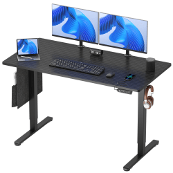 Bestier Electric Standing Desk with 3 Height Memory Presets &amp; USB Port, 55.12 inch, 55dB, Black