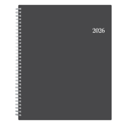 2026 Blue Sky Weekly/Monthly Planner, 8-1/2" x 11", Passages/Charcoal Metallic, January To December, 100008