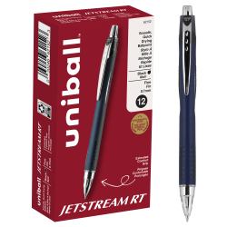 uniball JETSTREAM RT Ballpoint Pens, Fine Point (0.7mm), Black, 12 Count
