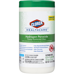 Clorox® Healthcare® Hydrogen Peroxide Disinfecting Wipes, 9&quot; x 6 3/4&quot;, Canister Of 95 Wipes