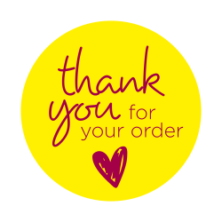 Thank You for Your Order Label Stickers Seals 2 12 Circle Roll Of 250 ...