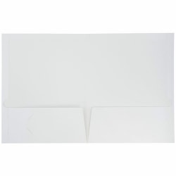 JAM Paper® Glossy 2-Pocket Presentation Folders, 8-1/2" x 11", White, Pack Of 6 Folders