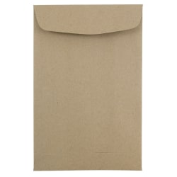 JAM Paper® Open-End 6" x 9" Manila Catalog Envelopes, Gummed Closure 100% Recycled, Brown Kraft, Pack Of 10