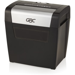 Photo 1 of GBC ShredMaster PX08-04 Cross-Cut Paper Shredder - Non-continuous Shredder - Super Cross Cut - 8 Per Pass - for shredding Staples, Paper Clip - P-3 - 5.90 ft/min - 9" Throat - 3 Minute Run Time - 3.96 gal Wastebin Capacity - Black, Chrome