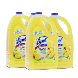 Lysol Clean/Fresh Lemon Cleaner - For Multi Surface - 144 fl oz (4.5 quart) - Clean &amp; Fresh Lemon Scent - 4 / Carton - Yellow