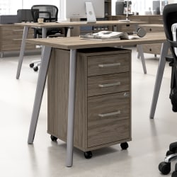 WorkPro® Motiva 16&quot;W 3-Drawer Rolling File Cabinet, Modern Hickory, Standard Delivery