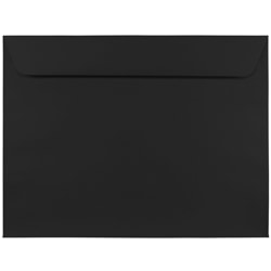 JAM Paper® Booklet Envelopes, 9" x 12", Gummed Seal, Smooth Black, Pack Of 25