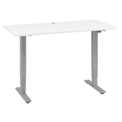 Move 40 Series by Bush Business Furniture Height-Adjustable Standing Desk, 60&quot; x 30&quot;, White/Cool Gray Metallic, Standard Delivery