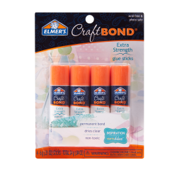 Elmer's CraftBond Extra Strength Glue Sticks, 0.21 Oz, Pack Of 4 Sticks