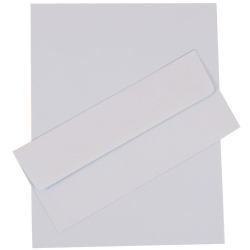 JAM Paper® Business Stationery Set, 8 1/2" x 11", Baby Blue, Set Of 50 Sheets And 50 Envelopes