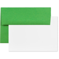 JAM Paper® Stationery Set, Gummed Closure, 5 1/2" x 8 1/8", 100% Recycled, Set Of 25 White Cards And 25 Brown Kraft Envelopes