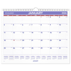 AT-A-GLANCE® 2026 Monthly Wall Calendar, Medium, 15&quot; x 12&quot;