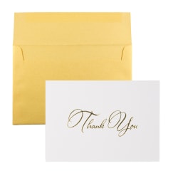 JAM Paper Thank You Card Set Gold Stardream with Gold Script Set Of 25 ...