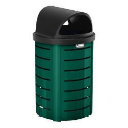 Suncast Commercial Outdoor Decorative Round Metal Trash Can With