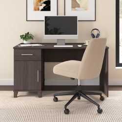 Bush Home Somerset 54"W Office Desk With Drawers, Storm Gray, Standard Delivery