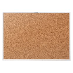 Quartet Classic Cork Bulletin Board 24 X 36 Natural Brown Silver Aluminum Frame Office Depot