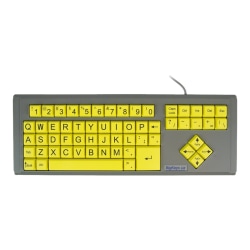 Ablenet Bigkeys Lx Qwerty Wired Keyboard Black Print On 1 In2 5 Cm Large Yellow Keys Cable Connectivity Usb Interface Qwerty Layout Computer Mac Pc Yellow Black Office Depot