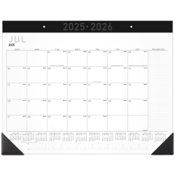 AT-A-GLANCE® Contemporary Academic 2025-2026 Monthly Desk Pad Calendar, Standard, 21 3/4&quot; x 17&quot;