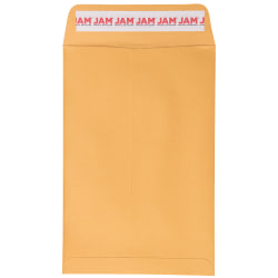 JAM Paper® Open End Envelopes, 6" x 9", Peel & Seal, Brown, Pack Of 50 Envelopes