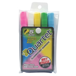 Download Quartet Glo Write Neon Wet Erase Markers Bullet Tip Assorted Colors Pack Of 5 - Office Depot