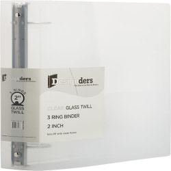 JAM PAPER 3 Ring Plastic Binder, 2 inch, Clear, Sold Individually