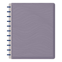 TUL® Discbound Notebook With Leather Cover, Letter Size, Narrow Ruled, 60 Sheets, Lavender Mist/Lines