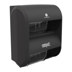 Compact® Quad Plus by GP PRO 4-Roll Coreless High-Capacity Toilet Paper Dispenser, Black