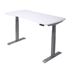 WorkPro® Electric 60"W Height-Adjustable Standing Desk with Wireless Charging, White