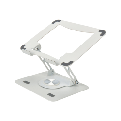 Uncaged Ergonomics Swivel Laptop Stand for Desk - Adjustable Laptop Riser Cooler with 360 Rotation - Up to 15.60" Screen Support - SLSWHITE