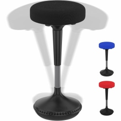 Wobble Stool Standing Desk &amp; Balance Office Stool for Active Sitting Black Adjustable Height 23-33&quot; Sit Stand Up Perching Chair Uncaged Ergonomics
