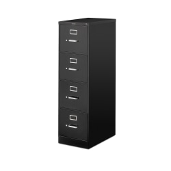 Hon 510 25 D Vertical 4 Drawer File Cabinet Metal Black Office Depot