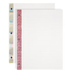 paper reinforced filler depot office college notebook brand ruled punched sheets hole pack officedepot