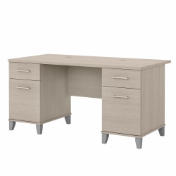 Bush Business Furniture Somerset 60&quot;W Office Computer Desk With Drawers, Sand Oak, Standard Delivery