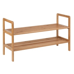 Honey Can Do Sho 01600 2 Tier Bamboo Shoe Storage Rack 16 X Shoes 2 Tiers 15 8 Height X 27 5 Width10 3 Length Bamboo Office Depot