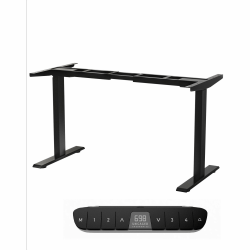Rise Up Dual Motor Electric Standing Desk Frame with Memory Adjustable Height 27.2-45.3&quot; Black