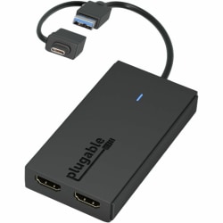 Plugable USB 3.0 or USB C to HDMI Adapter for Dual Monitors, Universal Video Graphics Adapter for Mac and Windows, Thunderbolt 3 / 4, USB 3.0 or USB-C