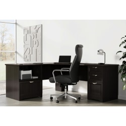 Lumisource Avery Mid Century Modern 45 W Writing Desk WalnutBlack - Office  Depot