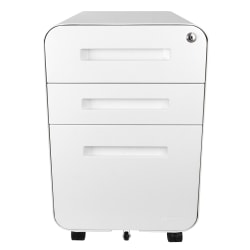 Bindertek Glide 20 D Vertical 3 Drawer File Cabinet Metal White Office Depot