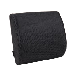 Mind Reader Memory Foam Lumbar Support Cushion With Mesh Cover, 11 1/2&quot;H x 4 1/4&quot;W x 14 3/16&quot;D, Black