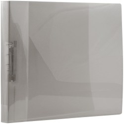 JAM PAPER Plastic Clamp Binder, 0.75 inch, Smoke Gray, Sold Individually