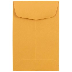 JAM Paper® Coin Envelopes, #4&quot;, Gummed Seal, Brown Kraft, Pack Of 50 Envelopes