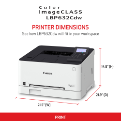 Canon® imageCLASS® LBP632Cdw Wireless Laser Color Printer